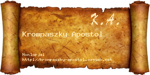 Krompaszky Apostol névjegykártya
